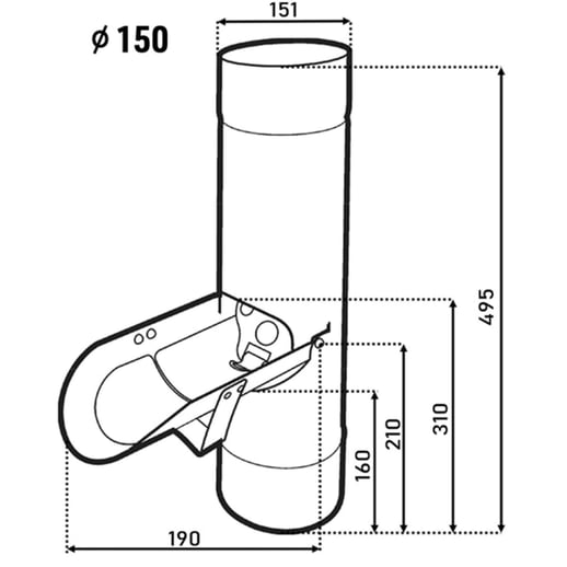 Regenwater vanger | Staal | Ø 150 mm | 7024 - Grafietgrijs #2