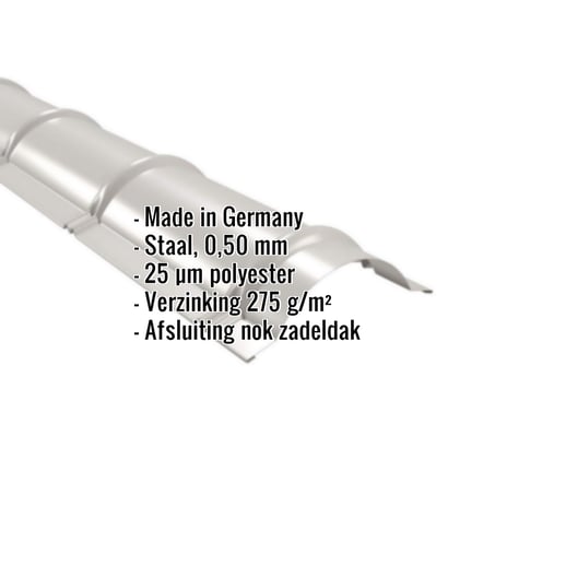 Ronde nok | 1,86 m | Staal 0,50 mm | 25 µm Polyester | 7035 - Lichtgrijs #2