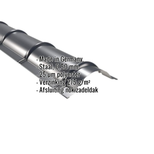 Ronde nok | 1,86 m | Staal 0,50 mm | 25 µm Polyester | 7016 - Antracietgrijs #2