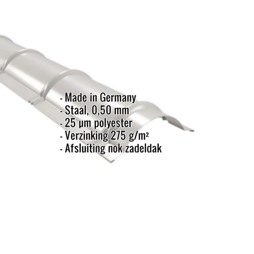 Ronde nok | 1,86 m | Staal 0,50 mm | 25 µm Polyester | 9006 - Zilver-Metallic #2
