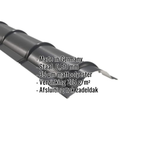 Ronde nok | 1,86 m | Staal 0,50 mm | 35 µm Mattpolyester | 23 - Donkergrijs #2