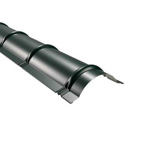 Ronde nok | 1,86 m | Staal 0,50 mm | 60 µm Puramid | 6005 - Mosgroen #1