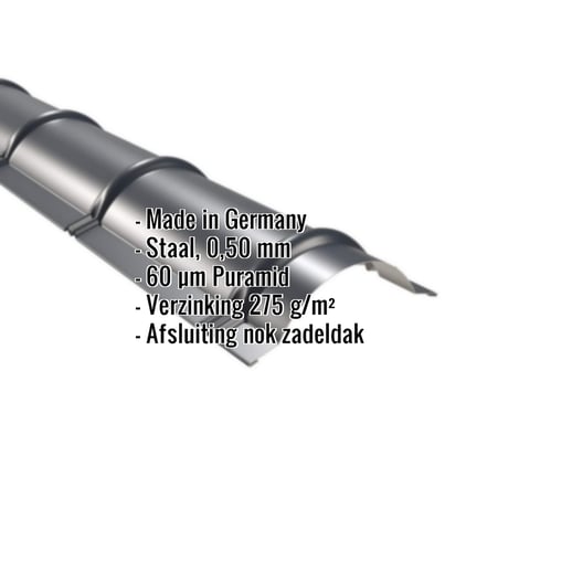 Ronde nok | 1,86 m | Staal 0,50 mm | 60 µm Puramid | 7016 - Antracietgrijs #2