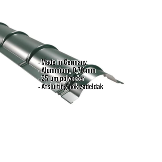 Ronde nok | 1,86 m | Aluminium 0,70 mm | 25 µm Polyester | 6005 - Mosgroen #2