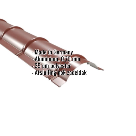 Ronde nok | 1,86 m | Aluminium 0,70 mm | 25 µm Polyester | 8012 - Roodbruin #2