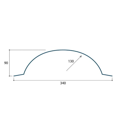 Ronde nok | 1,86 m | Staal 0,50 mm | 200 µm HPS | Terracotta #4