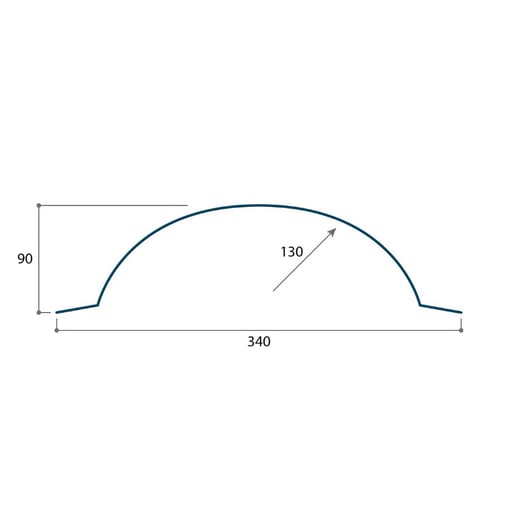 Ronde nok | 1,86 m | Staal 0,50 mm | 40 µm Grandemat | 9005 - Gitzwart #4