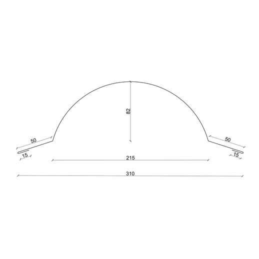 Ronde nok groot | 1,96 m | Staal 0,50 mm | 50 µm PURMAT® | 750 - Tegelrood #4