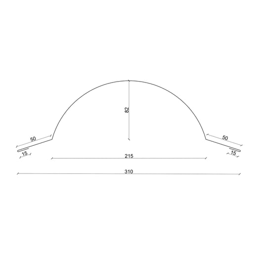 Ronde nok groot | 1,96 m | Staal 0,50 mm | 25 µm Polyester | 1021 - Koolzaadgeel #3