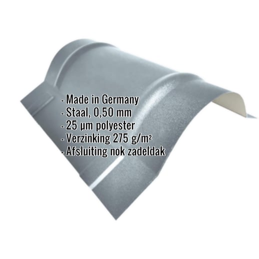 Ronde nok groot | 1,96 m | Staal 0,50 mm | 25 µm Polyester | 7000 - Pelsgrijs #2