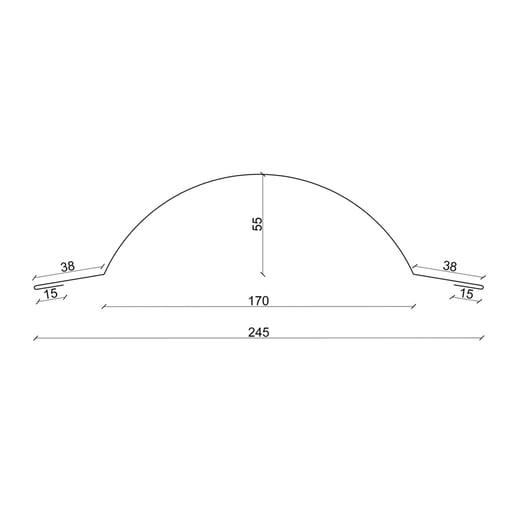 Ronde nok klein | 1,965 m | Staal 0,50 mm | 25 µm Polyester | 7024 - Grafietgrijs #4
