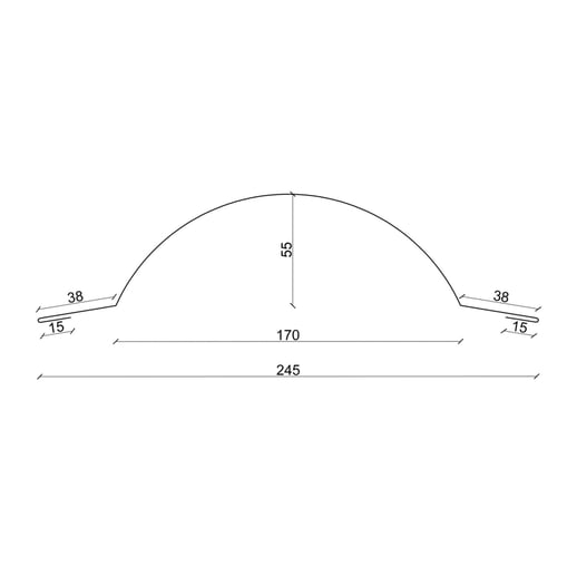 Ronde nok klein | 1,965 m | Staal 0,50 mm | 25 µm Polyester | 7035 - Lichtgrijs #4
