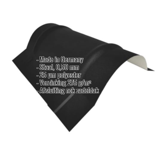 Ronde nok klein | 1,965 m | Staal 0,50 mm | 25 µm Polyester | 9005 - Gitzwart #2