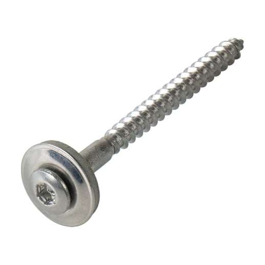 RVS schroeven | Voor afstandhouders op houten constructie | 4,5 x 55 mm E16 | 15 mm ring #1