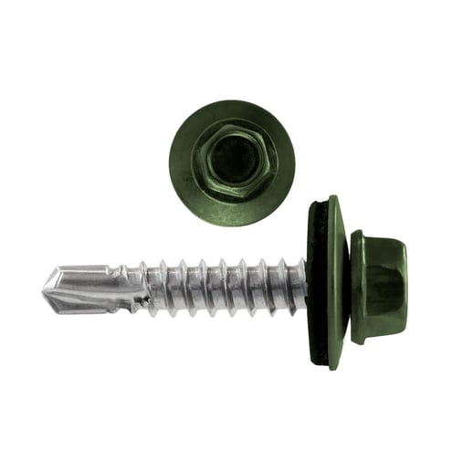 RVS schroeven | Voor montage dal op houten constructie | 4,8 x 35 mm D14 | Chroomoxydegroen #1