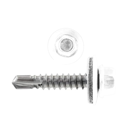 RVS schroeven | Voor montage dal op houten constructie | 4,8 x 35 mm D14 | Zuiverwit #1