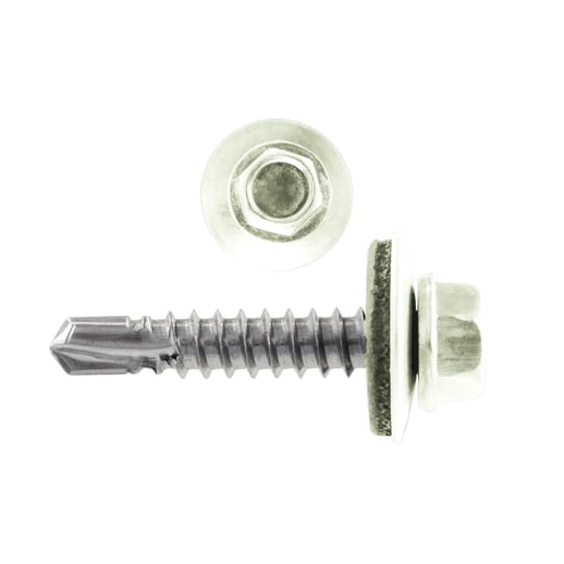 RVS schroeven | Voor montage dal op houten constructie | 4,8 x 35 mm D14 | Grijswit #1