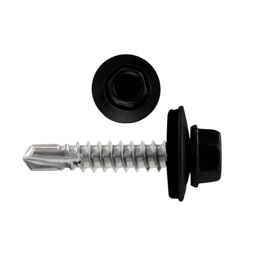 RVS schroeven | Voor montage dal op houten constructie | 4,8 x 35 mm D14 | Gitzwart #1