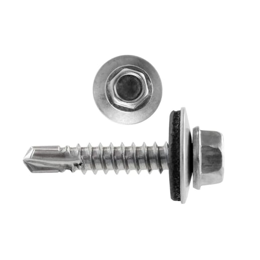 RVS schroeven | Voor montage dal op houten constructie | 4,8 x 35 mm D14 | Grijs aluminiumkleurig #1