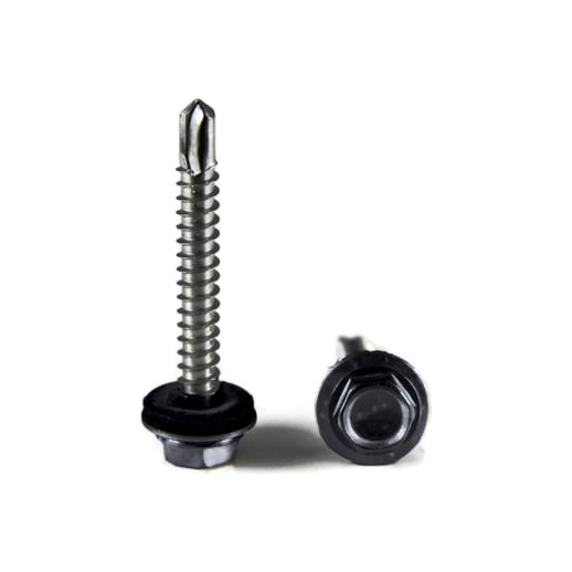 RVS schroeven | Voor montage profieltop op houten constructie | 6,5 x 100 mm D16 | Grafietgrijs #1