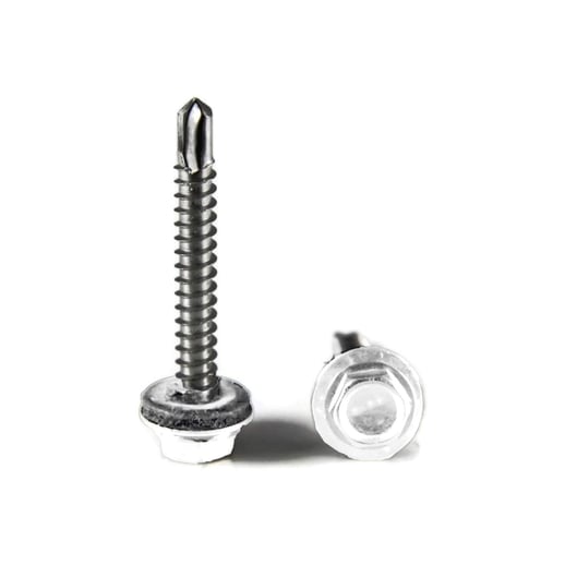 RVS schroeven | Voor montage profieltop op houten constructie | 6,5 x 100 mm D16 | Zuiverwit #1