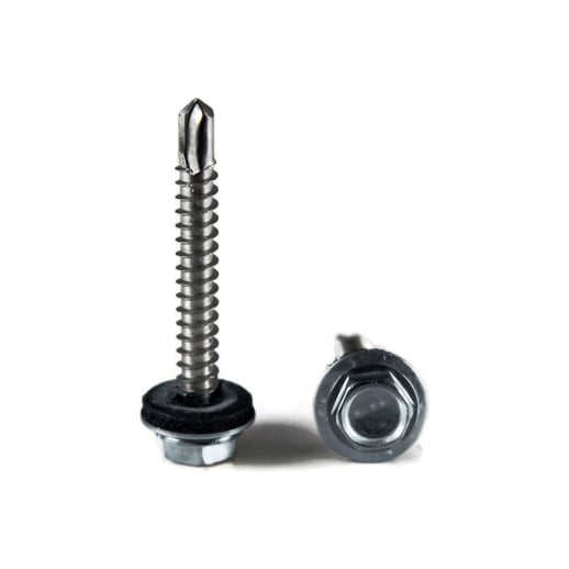 RVS schroeven | Voor montage profieltop op houten constructie | 6,5 x 65 mm D16 | Pelsgrijs #1