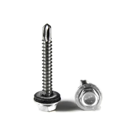 RVS schroeven | Voor montage profieltop op houten constructie | 6,5 x 65 mm D16 | Lichtgrijs #1