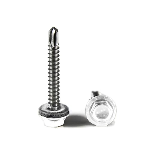 RVS schroeven | Voor montage profieltop op houten constructie | 6,5 x 65 mm D16 | Zuiverwit #1