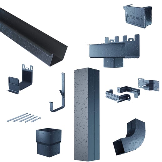 Stalen bakgoot voordeelpakket 7 m | Ø 125/80 mm | 7016 - Antracietgrijs #1
