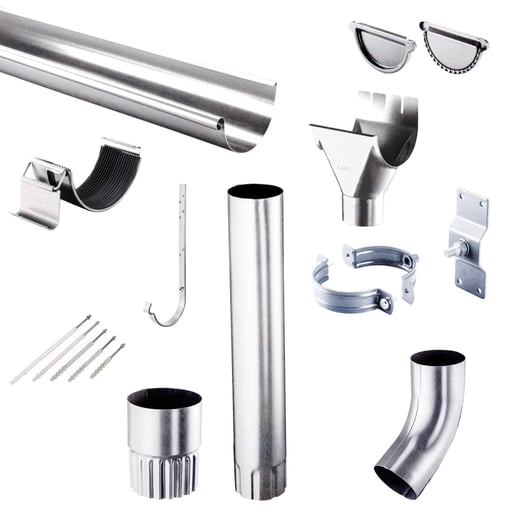 Stalen dakgoot voordeelpakket 4,00 m | Ø 125/90 mm | Verzinkt #1