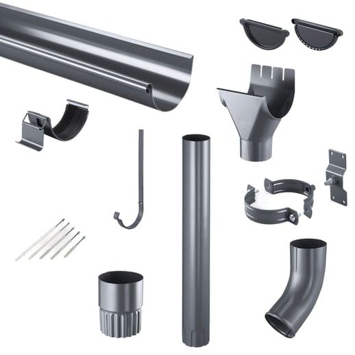 Stalen dakgoot voordeelpakket 5 m | Ø 125/90 mm | 7024 - Grafietgrijs #1