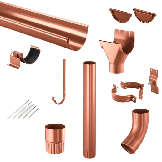 Stalen dakgoot voordeelpakket 5 m | Ø 125/90 mm | 8004 - Koperbruin #1