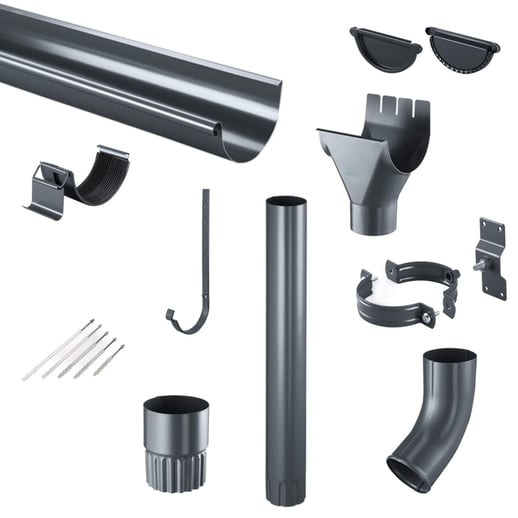 Stalen dakgoot voordeelpakket 9 m | Ø 125/90 mm | 7016 - Antracietgrijs #1