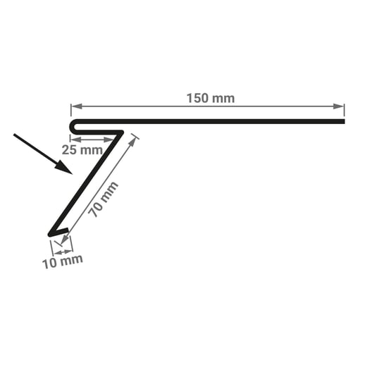 Startprofiel | Voor felsplaat PD-510-S | Staal 0,50 mm | 25 µm Polyester | 1002 - Zandgeel #4