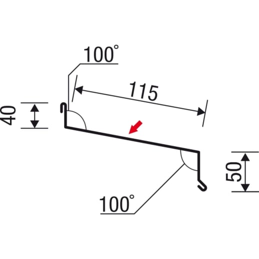 Vensterbank | 5 cm x 11,5 cm x 4 cm x 2,00 m | Staal 0,63 mm | 25 µm Polyester | 1015 - Licht ivoorkleurig #5