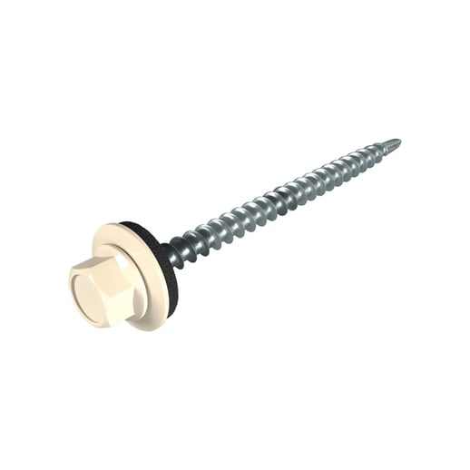 Verzinkte schroeven | Voor montage profieltop op houten constructie | 4,8 x 60 mm E14 | Licht Ivoorkleurig #1