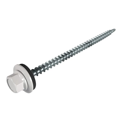 Verzinkte schroeven | Voor montage profieltop op houten constructie | 4,8 x 80 mm E14 | Lichtgrijs #1