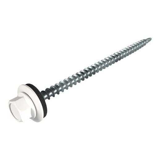 Verzinkte schroeven | Voor montage profieltop op houten constructie | 4,8 x 80 mm E14 | Zuiverwit #1