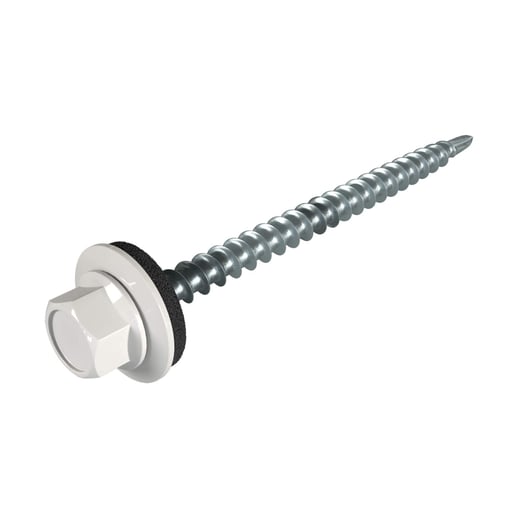 Verzinkte schroeven | Voor montage profieltop op houten constructie | 4,8 x 60 mm E14 | Grijswit #1