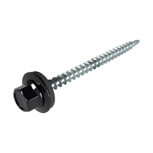 Verzinkte schroeven | Voor montage profieltop op houten constructie | 4,8 x 60 mm E14 | Gitzwart #1