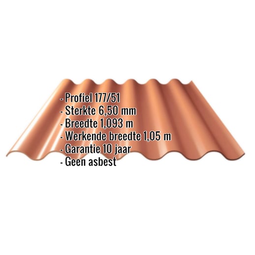 Vezelcement golfplaat Cemfort B65 | Terracotta | 2,75 m #2
