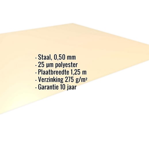 Vlakke plaat | Staal 0,50 mm | 25 µm Polyester | 1015 - Licht ivoorkleurig #2