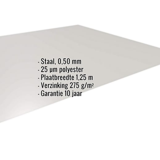 Vlakke plaat | Staal 0,50 mm | 25 µm Polyester | 9006 - Zilver-Metallic #2