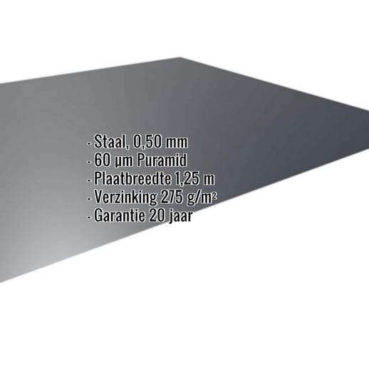 Vlakke plaat | Staal 0,50 mm | 60 µm Puramid | 7016 - Antracietgrijs #2