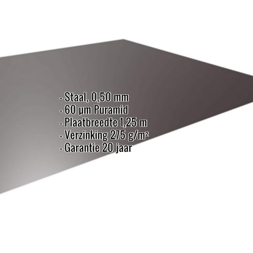 Vlakke plaat | Staal 0,50 mm | 60 µm Puramid | 8017 - Chocoladebruin #2