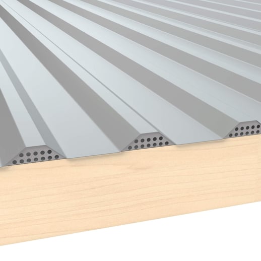 Vulstrook | Getand | Geperforeerd | Profiel 20/1100TR | Voor onder de plaat | 9006 - Zilver-Metallic #1