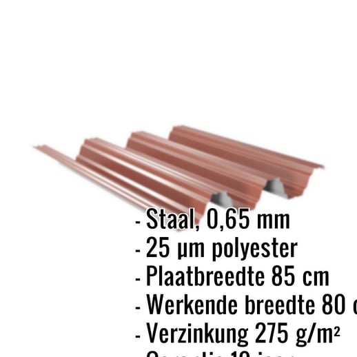 Warmdakplaat TP104 | Dak | Staal 0,65 mm | 25 µm Polyester | 8012 - Roodbruin #2