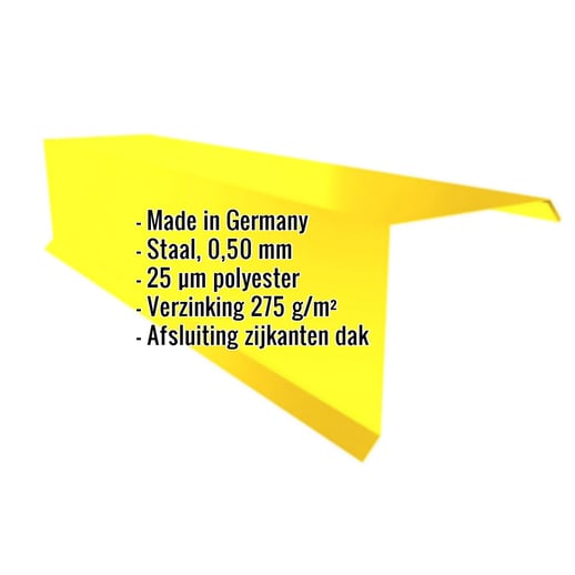 Windveer | 11 cm x 10 cm x 2,00 m | Staal 0,50 mm | 25 µm Polyester | 1021 - Koolzaadgeel #2