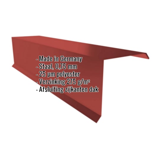 Windveer | 11 cm x 10 cm x 2,00 m | Staal 0,75 mm | 25 µm Polyester | 028 - Kersrood #2