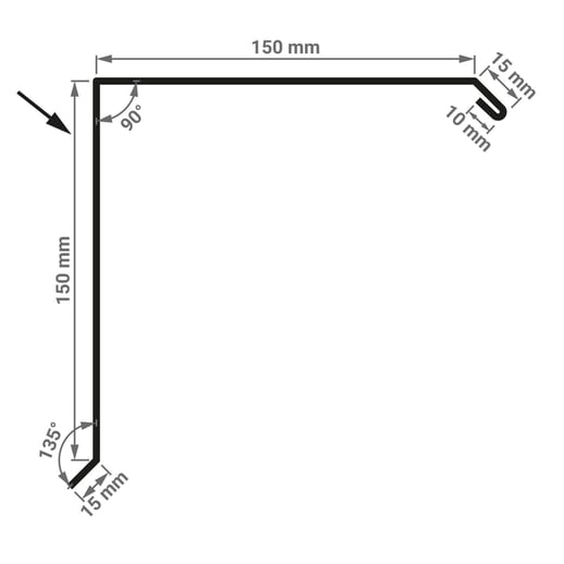 Windveer | 15 cm x 15 cm x 2,00 m | Staal 0,50 mm | 50 µm PURMAT® | 750 - Tegelrood #3